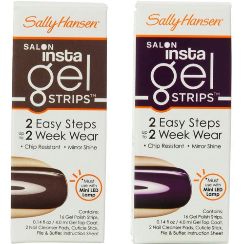 Sally Hansen Salon Insta Gel Strips Troublemaker and Commander In Chic 16 Strips Each with Dimple Braclet