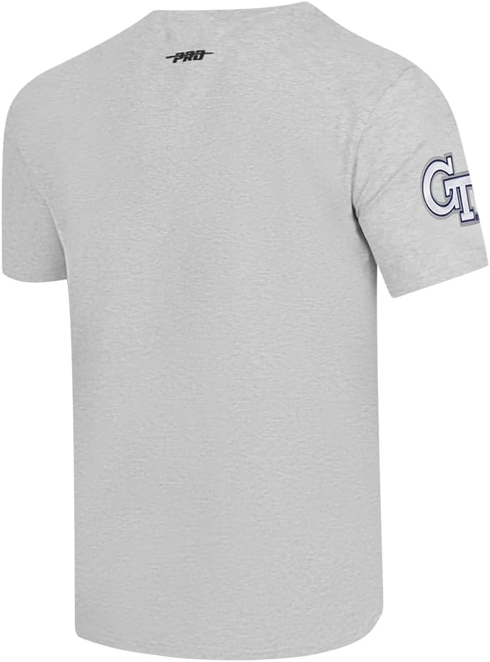 Pro Standard Mens Georgia Tech Classic Chenille Short Sleeve Tee Heather Grey M - Image 4