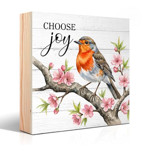 Vgrti Choose Joy Positive Wood Box Sign, Inspirational Joy…