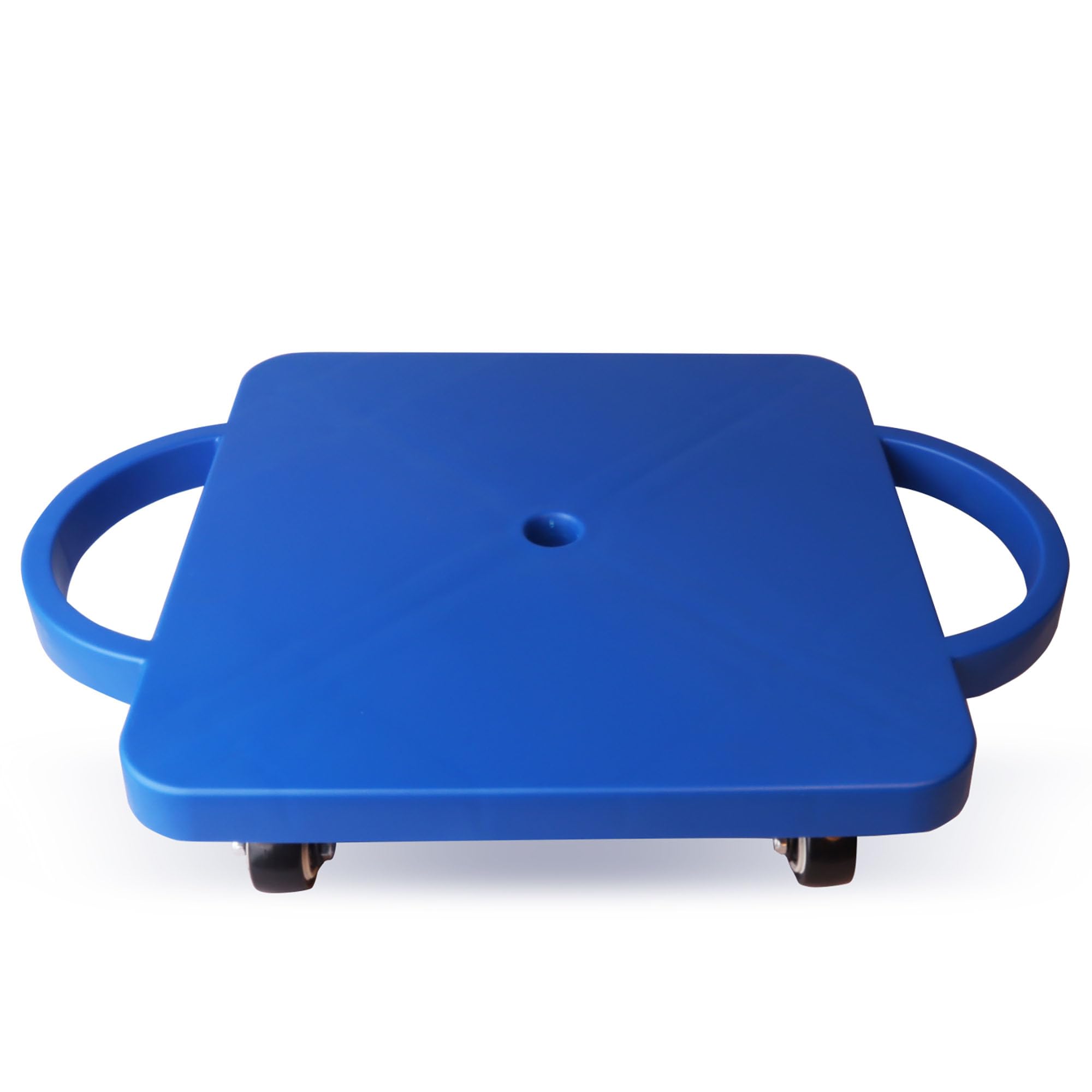 GSE Games & Sports Expert Blue Indoor Scooter Board with Safety Handles for Kids Ages 6-12, Plastic Floor Scooter Board with Rollers, Physical Education for Home, Homeschool Supplies