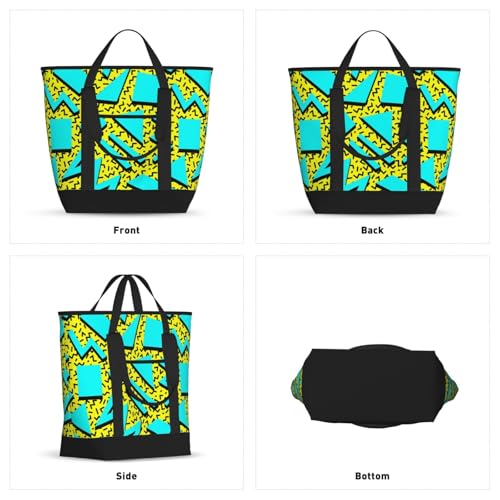 Memphis Style Insulated Tote Bag – Premium Insulation, Leakproof & Durable, Ideal For Grocery Shopping, Picnics, Food Delivery & Travel2