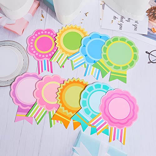 54 Pieces Ribbon Awards Cutouts Blank Award Ribbon Make Your Own Place Ribbons Honorable Recognition Ribbons for DIY Label Kids Sport Shows Award Classroom Party Accessory 9 Colors - Thumbnail 4