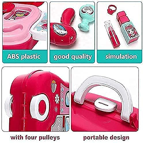 Coracy Children Beauty Makeup Kit Pretend Play Fashion Set Toy with Carry case Suitcase Multi Color 4