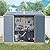 Resin Outdoor Storage Shed with Floor, All-Weather Outdoor Shed with Lockable Door, Window & Sloped Roof, Double Window, Plastic Outside Tool Storage for Garden, Backyard, Patio, Lawn (Grey, 4×8FT)