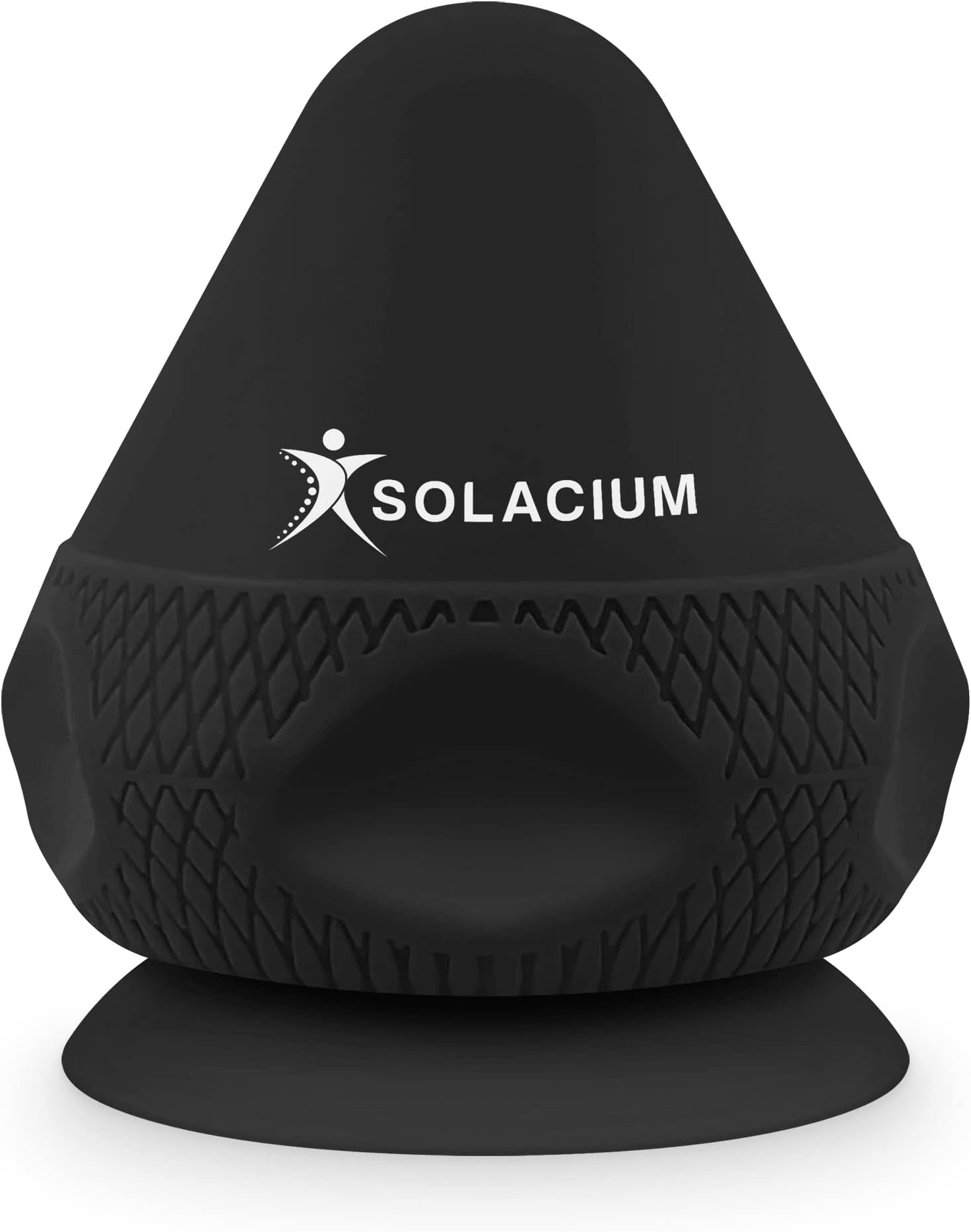 Solacium Mountable Massage Therapy Tool - Multi-Surface Suction Cup Wall Massage Tool for Sore Muscles, Myofascial Release, Stress Relief, Trigger Point and Deep Tissue Massage (Black)