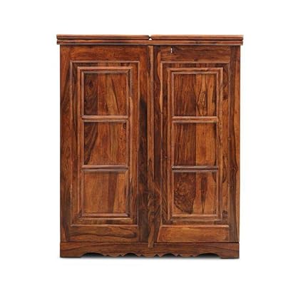 Bharat Art Place Wooden Wardrobe for Bedroom | Wood Almirah for Home with Door & Multiple Storage |Cabinet/Cupboard/Bookshelf