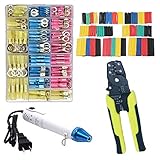 450pcs Heat Shrink Wire Connectors DIY Kit Heat Shrink Butt Connectors Crimping Tool Heat Shrink Tubing Heat Gun Waterproof Marine Automotive Terminals Set