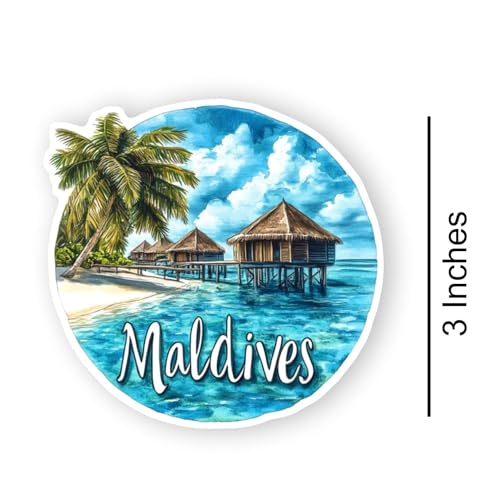 Image of Maldives Acrylic Fridge Magnet - UV Textured Printed, Stylish Multicolor Magnet for Fridge, Wardrobe & Metal Surfaces, Pack of 1 (Maldives)
