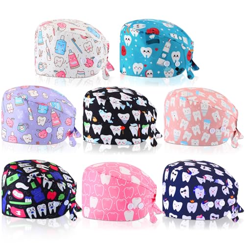 Bonnets d'infirmière pour femme avec bouton bandeau absorbant calot dentiste réglable
