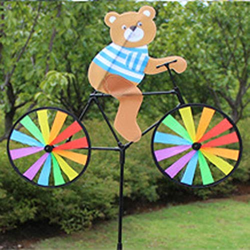 MB-LANHUA Wind Spinner，Cute 3D Animal on Bike Windmill Whirligig Garden Lawn Yard Decor Wind Spinner 9#