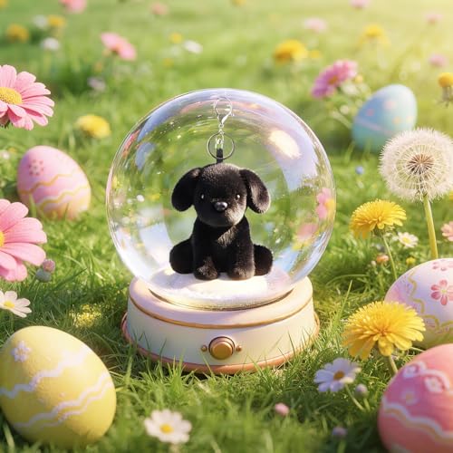 Apricot Lamb Black Labrador Schlüsselanhänger Plüsch Schlüsselanhänger Glücksbringer,Geschenke Freundin oder Freund,Geschenk zum Führerschein, Frauen,Mädchen
