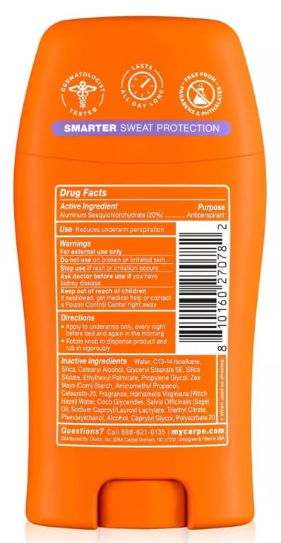Carpe Women's 100HR Sweat & Odor Control Antiperspirant Deodorant - Lavender Citrus - 1.76oz: Under Arm, Paraben-Free, Cream, Vegan