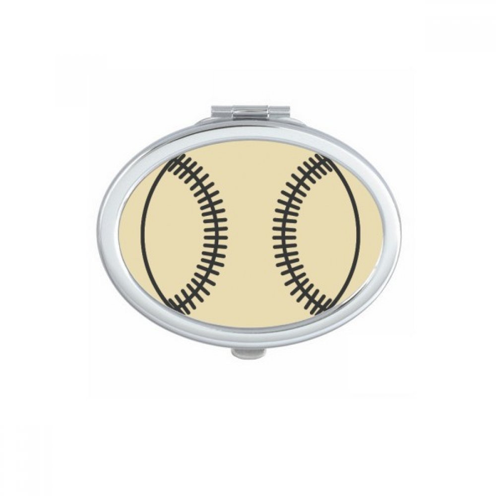 Miroir compact volley-ball avec dessin de sport ovale et finitions multicolores