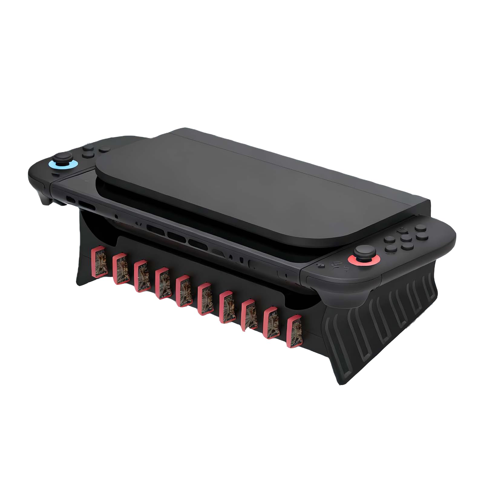 Switch 2 ドック用横置きスタンド AriKroii【2026新登場】Switch用 有機ELモデル/旧型Switch 用ドック兼用横置スタンド Switch 2 用 収納ボックス ゲームカード収納付き 地震対策 転倒防止 冷却放熱改善 省スペース 整理整頓