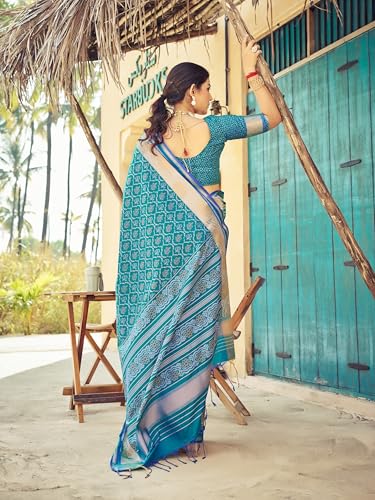 Image of SWORNOF Women's Kanjivaram Soft Silk Banarasi Sarees With Unstiched Blouse Piece