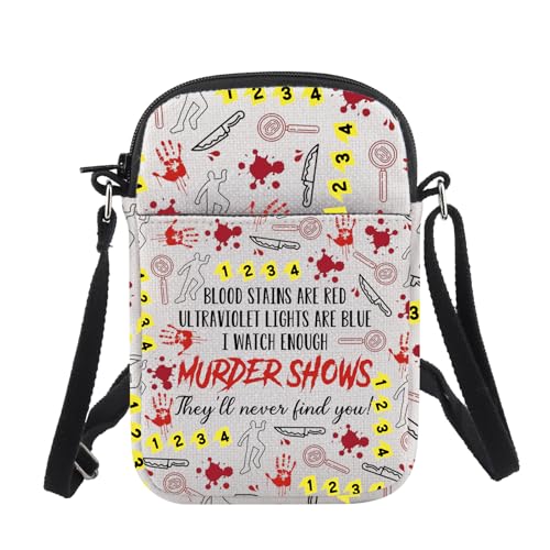 CHOORO Horror Gift Blood Stains Are Red Crossbody Bag Horror Quotes Gift Halloween Day Gift True Crime Gifts