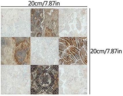 Wall Tile Sticker,Liwein 30 pcs Tile Stickers Peel and Stick Tiles Decals Self-Adhesive Vinyl Home Decoration Kitchen Bathroom Tile Paint Stick on Tiles-20 * 20 cm (Marble)