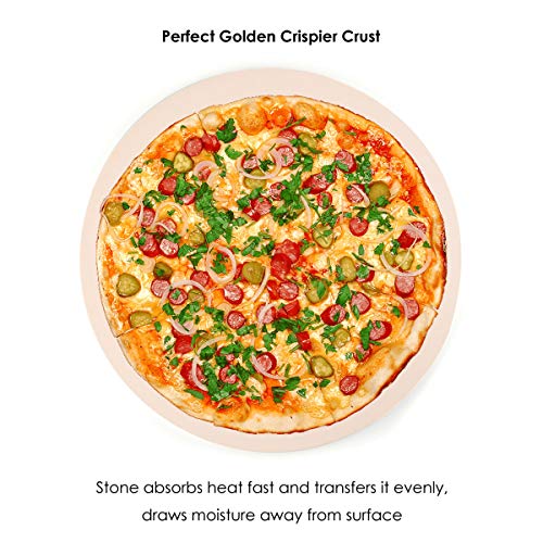 Waykea 9” Round Pizza Stone for Toaster Oven | Cordierite Grilling Stone Bread Baking Stone for Grill, Oven - Thumbnail 3