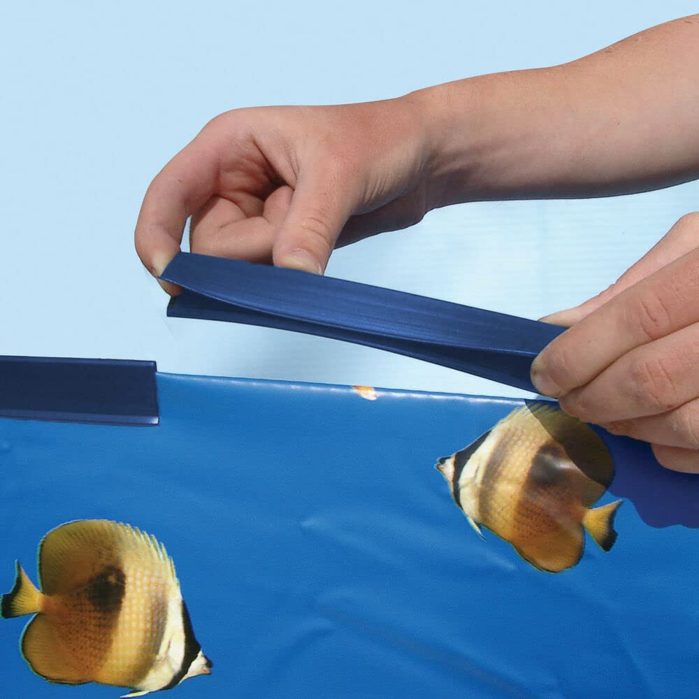 Nu Cobalt Blue Clip Liner Coping Strips (45 pcs) for Above Ground Swimming Pools (Package 4 for Pool Size: 27ft Round, 28ft Round, 16 x 32ft Oval and 18 x 33ft Oval)