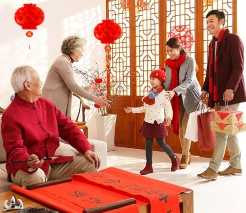 Image of 10 Inch Red Paper Lanterns Chinese Lanterns Festival Decorations for Home, Wedding and Restaurant(Set of 10)