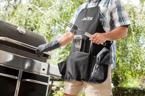 Image of Picnic TIME BBQ Apron Tote Pro Grill Set, (Black with Gray Accents)