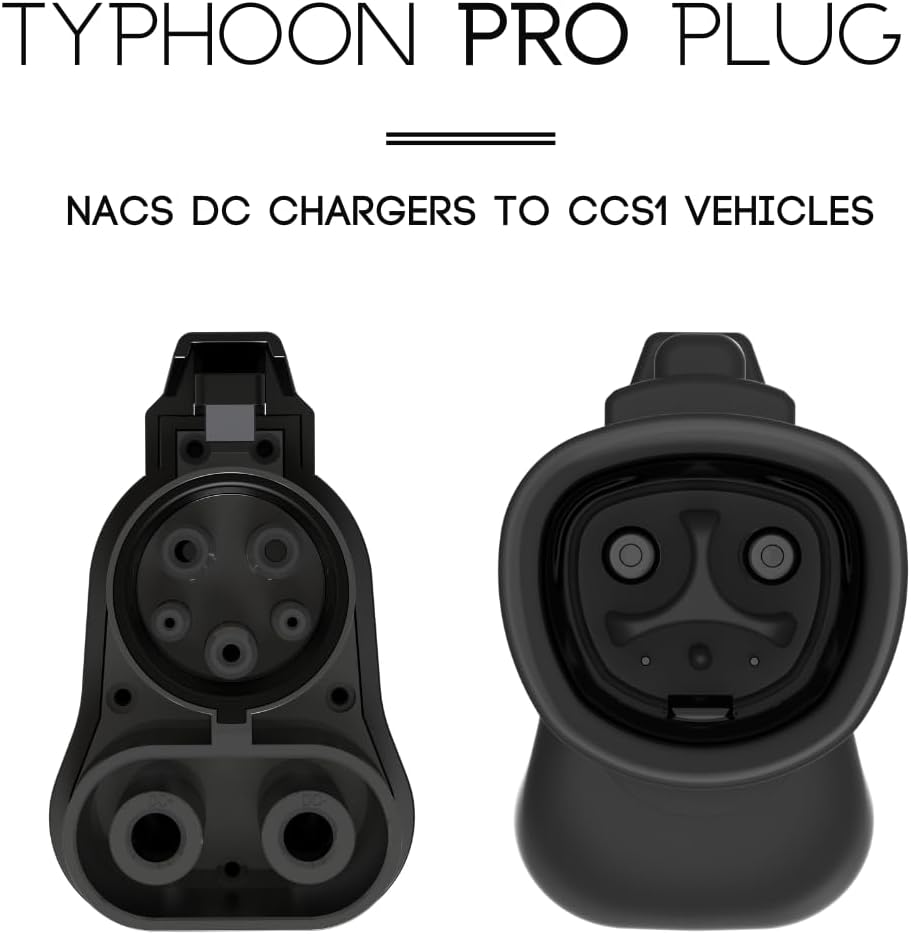 A2Z EV Typhoon Pro NACS to CCS1 Adapter, DC Fast Charging Adapter for CCS1 Electric Vehicles, Compatible with V3 & V4 Superchargers, Level 3 EV Charger Connector, Storage Case Included