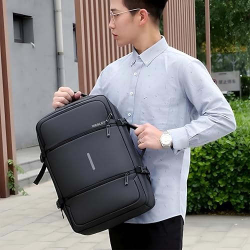 Image of Wesley Luxur 2 Premium Overnighter 50 L Weekender Travel Laptop Backpack, Flight Cabin Approved Carry On with 16 inch Laptop Compartment, Anti Theft business /Travel /Office /College Bag for Men Women