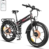 W Wallke 2800W Dual Motor Folding Mountain Electric Bike, Battery 48V 22Ah Long Range...