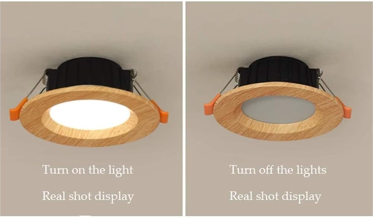Wood Color. Recessed Downlight Lighting – 5W, 7W. Aluminum Flush Mount Ceiling Light for Hallway, Aisle, Living Room, Modern Ceiling Light Kit(7w,Warm Light)