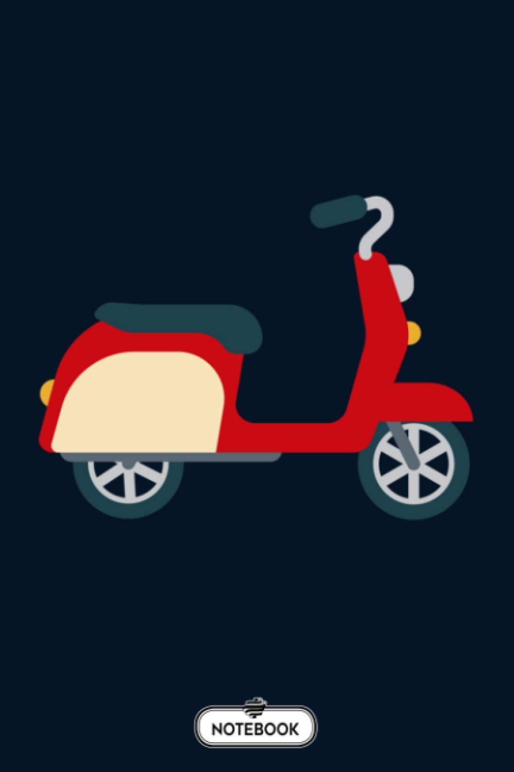 Retro Scooter Notebook: Planner, Journal, Diary, 6x9 120 Pages, Matte Finish Cover, Lined College Ruled Paper