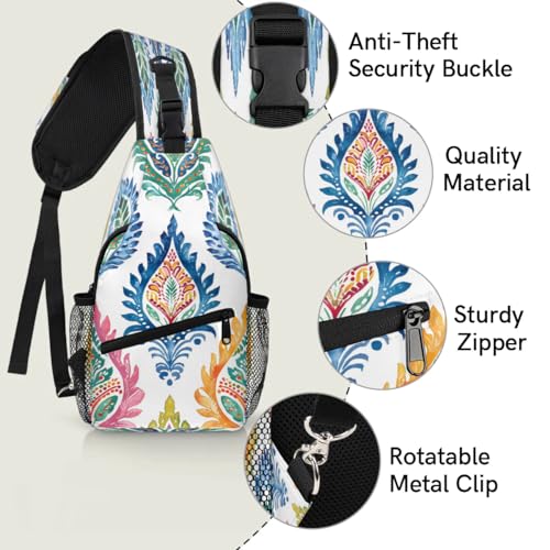 Bolso Sling para Hombre y Mujer con Hojas India miniatura 3