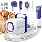 Dog Grooming Kit with Pet Grooming Vacuum, Dog Clipper, Pet Shedding Brush, Cleaning Tool in 1, Low Noise Dogs Vacuum for Cats
