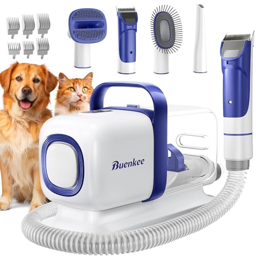 Dog Grooming Kit with Pet Grooming Vacuum, Dog Clipper, Pet Shedding Brush, Cleaning Tool in 1, Low Noise Dogs Vacuum for Cats