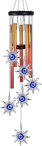 Miniatura 9 de Campanillas de viento de ojo malvado azul, decoración al aire libre, atrapador de viento de ojo malvado, campanas de viento de sol de mal de ojo,