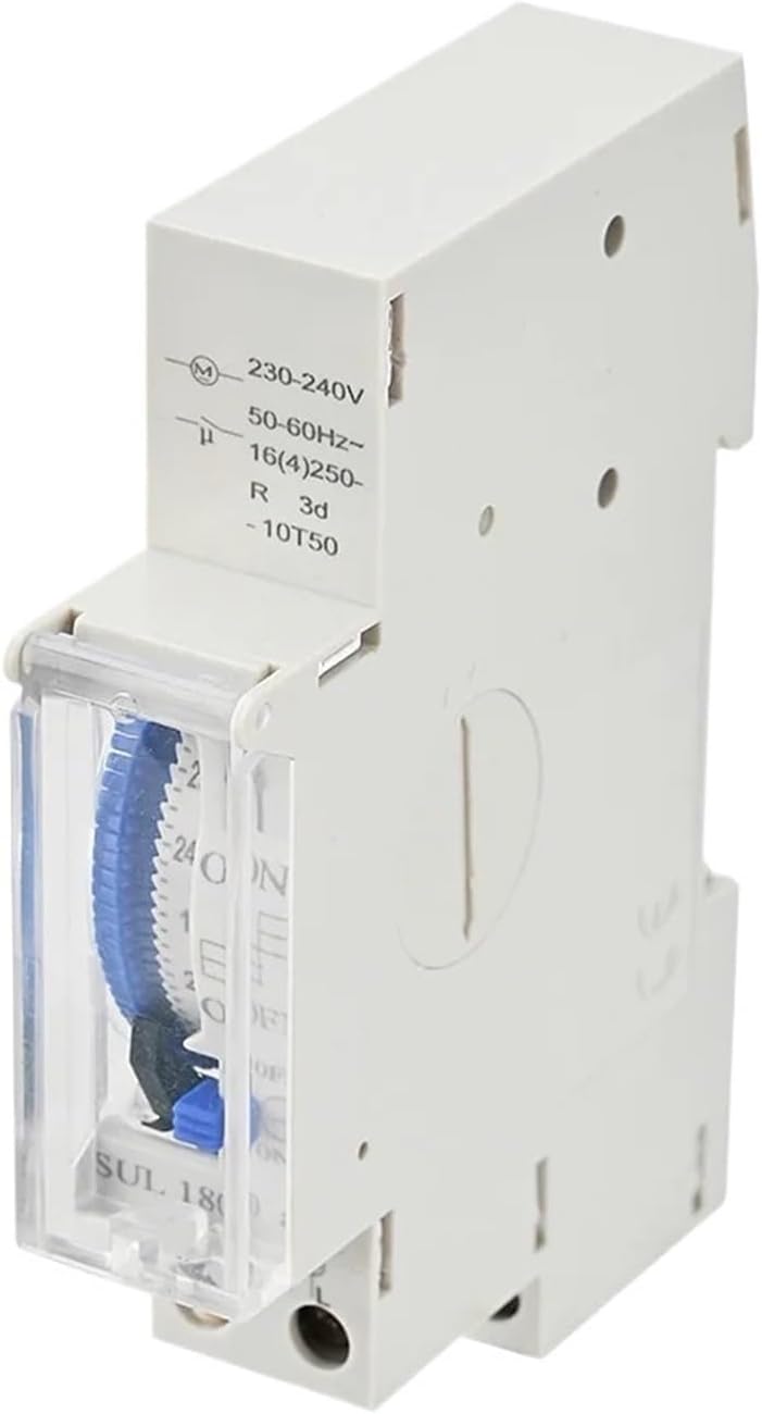 1pc SUL180A Din Rail Mechanical Timer Switch 24 Hours Relay Analogues Electrical Programmable Timer Battery 220V 16A
