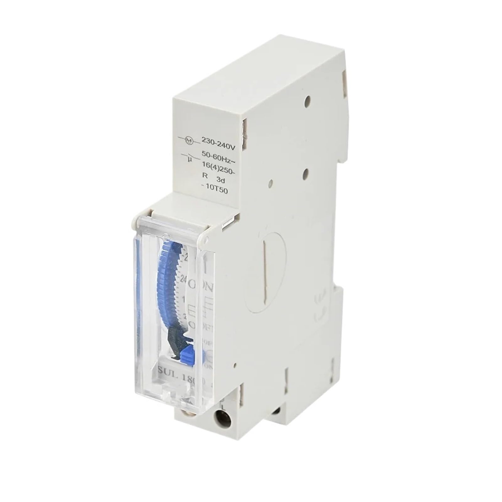 Temporizador mecánico SUL180A for riel DIN, 24 Horas, relé analógico, programable, batería de 220 V, 16 A.