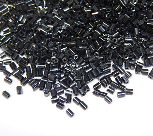 Perlin 5000 Black Glass Seed Beads, 2 mm Round, 100g, Blue,Bronze,Gold,Silver,White, 2mm - Image 2