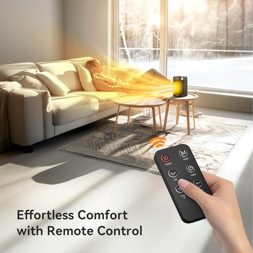 Homairate GD9215AD06 Space Heater Indoor, Small Space Heaters For Indoor Use With Thermostat, 70° Oscillation, 1-12H Timer, Remote Control, 1500W Ptc Electric Heater thumb #3