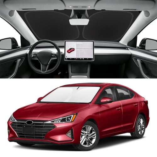 SLOGENTO Custom Fit Windshield Sun Shade for Hyundai Elantra 2017-2020, Blocks UV & Heat, Front...