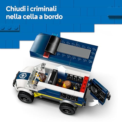 City Cellulare della Polizia Giocattolo - Kit di Modellismo con Camion con Porta della Cella Rimovibile, Moto, 3 Minifigure - Idea Regalo di Compleanno per Bambini da 6 Anni in su - 60479 - Lego - Immagine 2