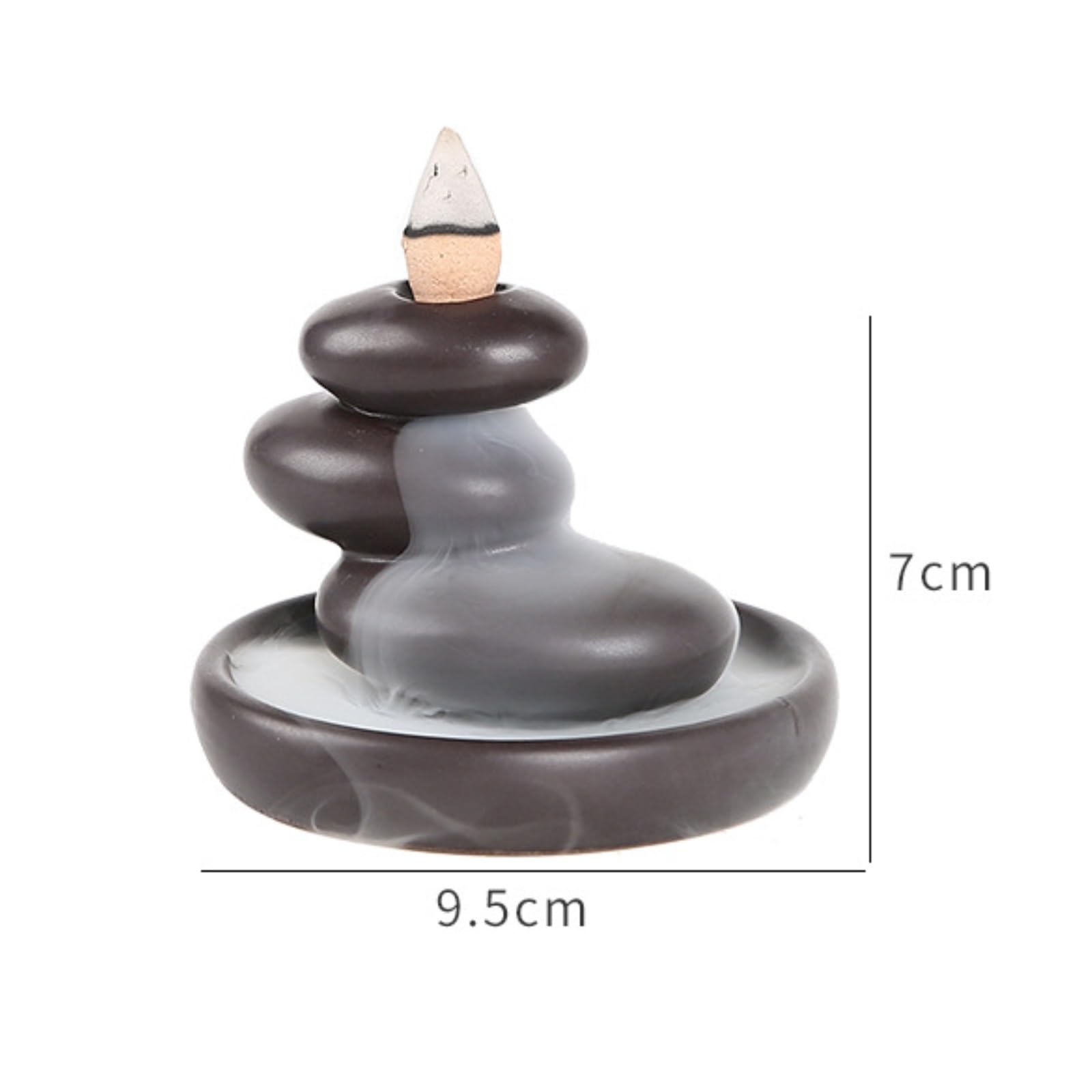 Räucherstäbchen Räuchergefäß Halter Rückfluss-Räucherstäbchenhalter, Heimdekoration, Rückfluss-Räuchergefäß Zuhause Büro Yoga(Black)
