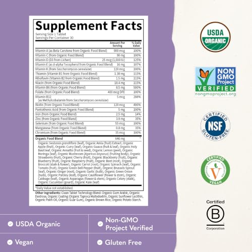 Garden of Life Organics Women's Once Daily Multivitamin, 30 Tablets - Image 4