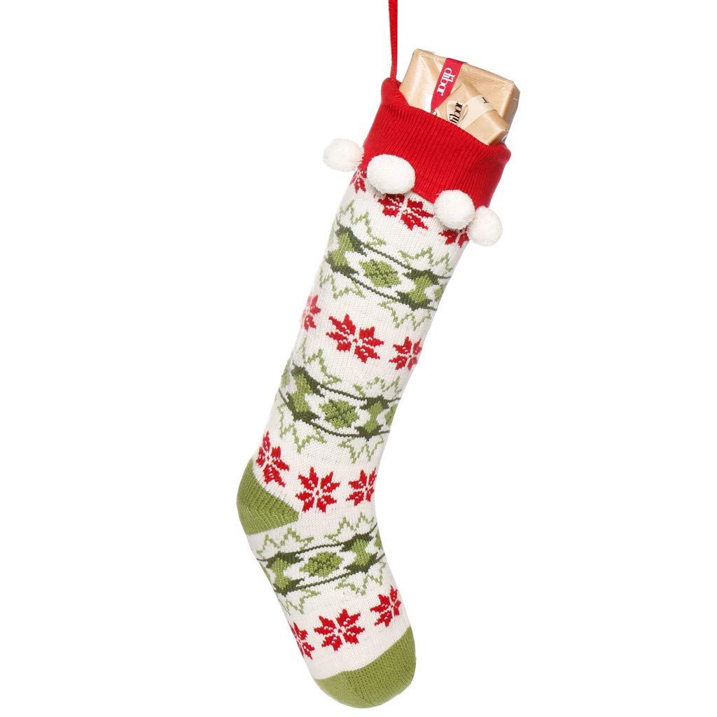 Dibor Christmas Stocking Fair Isle Sweater Knitted Stocking - 24" (BJ04)