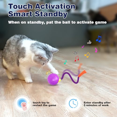 Mdupw Interactive Cat Toys Hide-and-Seek, Touch to Activate, Quickly Roll in The Brood Bag, Real Mouse Squeaking Sound, The Best Cat Toy for Bored Indoor Cats — view 5