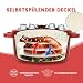 LIYGAOF Emaille Brotbacktopf Schmortopf mit Deckel Topf, Rot, 4.75L