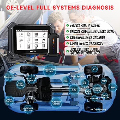 ANCEL V6 PRO+ Bidirectional Scan Tool with 2-Year Updates($400 Value), 2024 Newest Automotive Diagnostic Scanner with Key Programming/All System Scan/25+ Resets/TPMS/EPB/DPF/Android 10.0