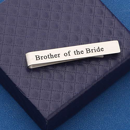 Lqri Wedding Tie Clip Brother Gifts Brother Of The Bride Tie Clip Stainless Steel Tie Bar Wedding Party Day Present For Man (Tie-Brother Of Bride) #TOP1
