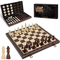 Wooden Chess Set: 15.5 x 15.5 inch full size wooden chess set is suitable for all players For All ages - Extend the interest of every person with this high-quality wooden chess board and wooden chess pieces with storage slots. The wooden chess pieces...