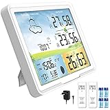 【Cosa si ottiene】1* Protmex stazione meteo, 2 * sensore remoto (contiene 8 batterie AAA), 1 * adattatore di alimentazione 100-240V, 1 * manuale utente (inglese). NOTA: Se avete bisogno del manuale d'uso in Italiano, contattate il venditore via e-mail.