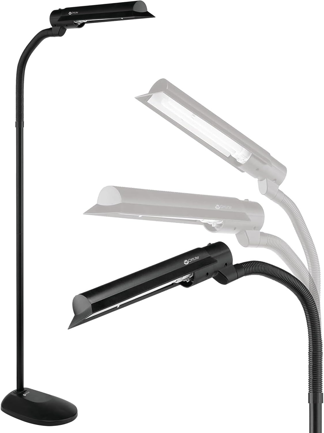 T81G5T-SHPR 18-watt Wing Shade Floor Lamp, Black